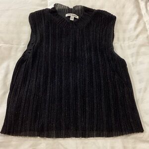 Steve Madden Black Textured Sleeveless Top